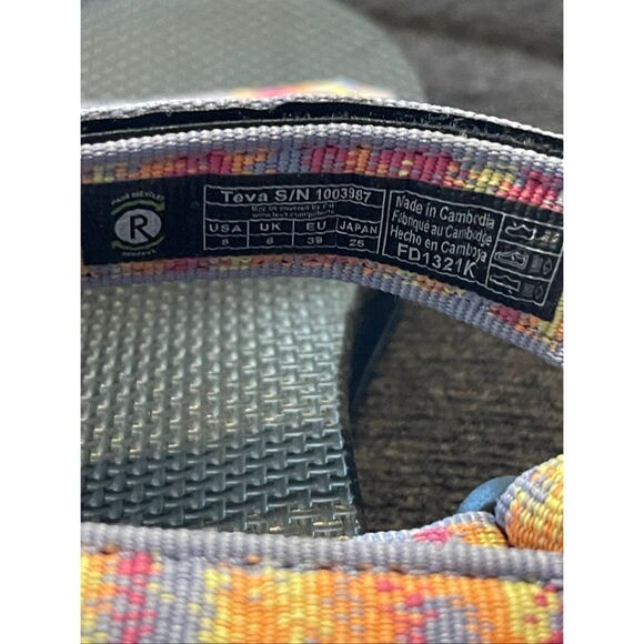 Teva Womens Pastel Multicolor Rainbow Original Universal Sandals Size 8 - Picture 9 of 9